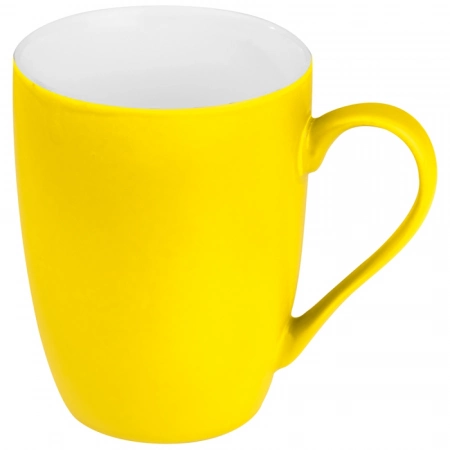 Gumowany kubek ceramiczny, możliwy z grawerem logo - żółty kolor