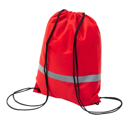 Czerwony plecak z taśmą odblaskową - 7 litrów