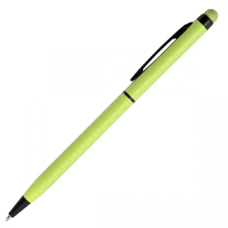 Długopis dotykowy z grawerem, Touch Top, jasnozielony 