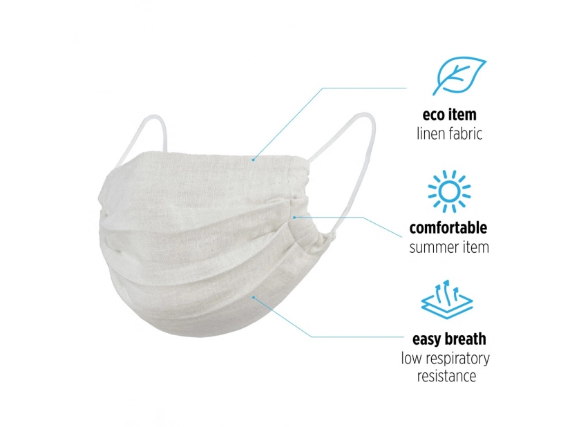 Maseczka z nadrukiem ze lnu do wielokrotnego użytku