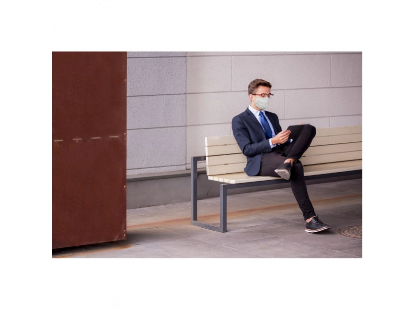 Maseczka z nadrukiem ze lnu do wielokrotnego użytku