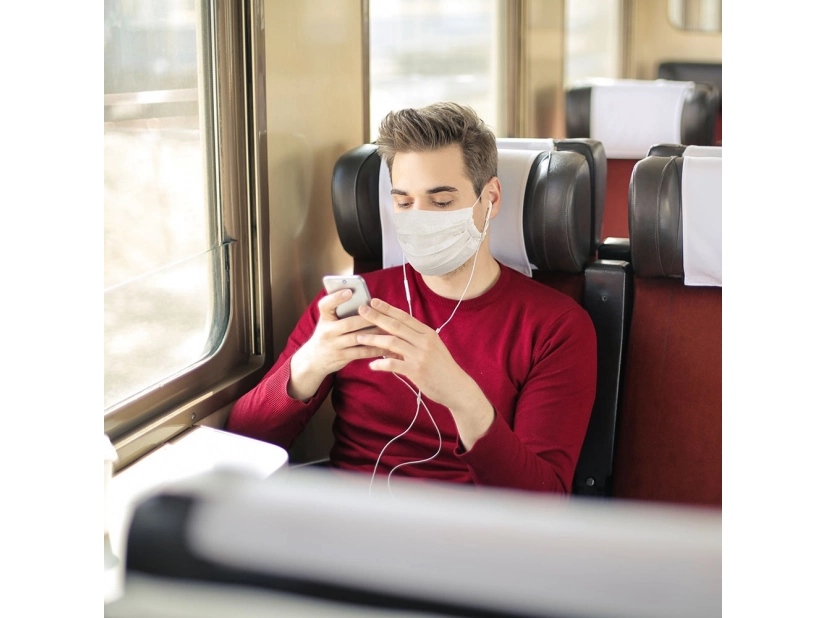 Maseczka z nadrukiem ze lnu do wielokrotnego użytku