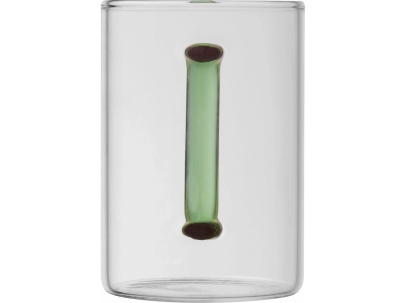 Reklamowy szklany kubek z zielonym uchiem do nadruku 250 ml