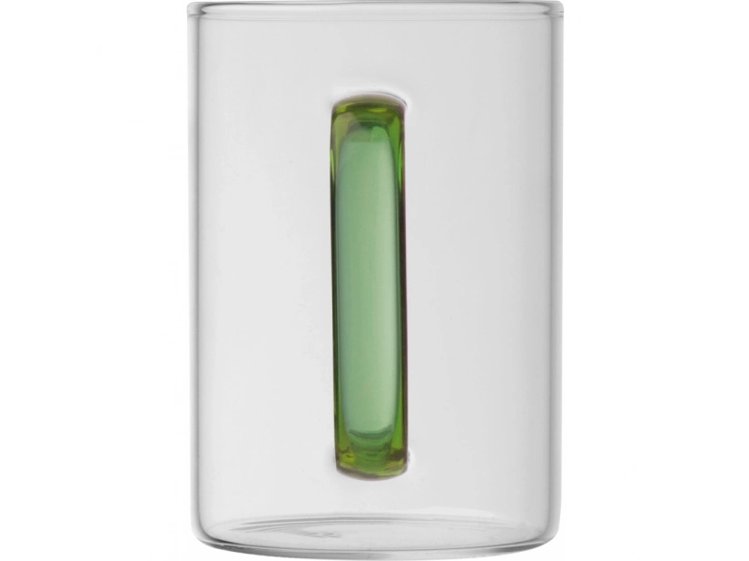 Reklamowy szklany kubek z zielonym uchiem do nadruku 250 ml