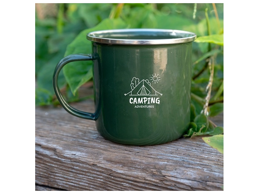 Kubek emaliowany Oldschool 500 ml, zielony