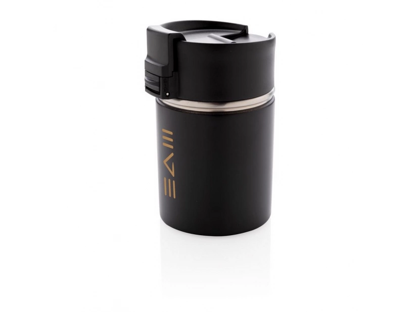 Czarny kubek termiczny 220ml, ceramiczna powłoka Bogota