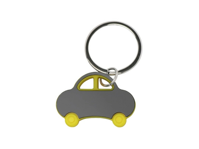 Żółty brelok do kluczy w kształcie samochodzika