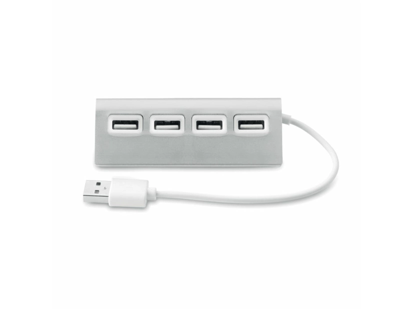 Hub USB Aluhub, srebrny mat
