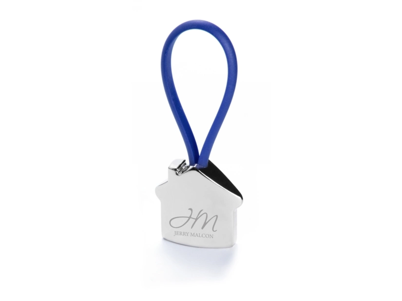 Brelok do kluczy domek, niebieski