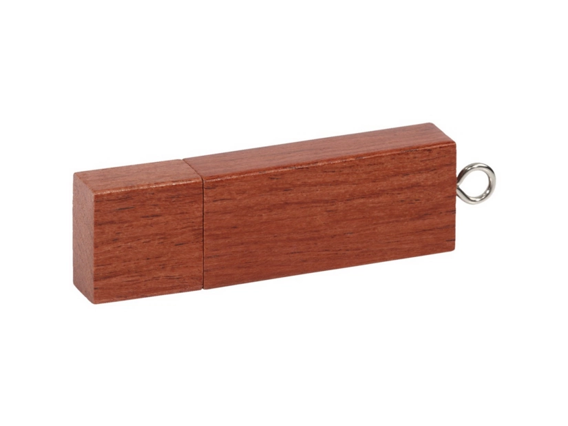 Mahoniowy pendrive z logo – elegancki upominek firmowy