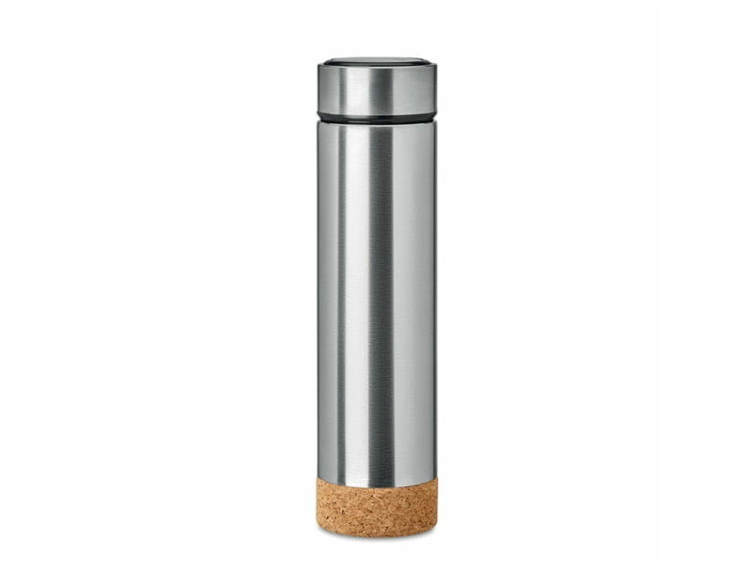 Termo Butelka 450 ml Pole cork, srebrny kolor