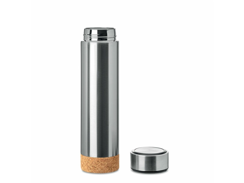 Termo Butelka 450 ml Pole cork, srebrny kolor