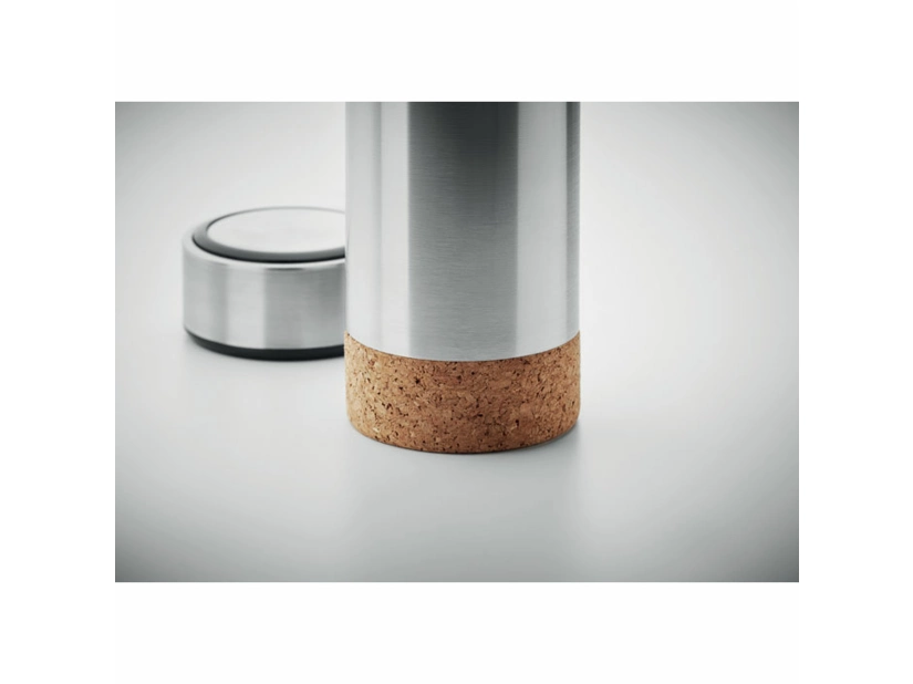 Termo Butelka 450 ml Pole cork, srebrny kolor
