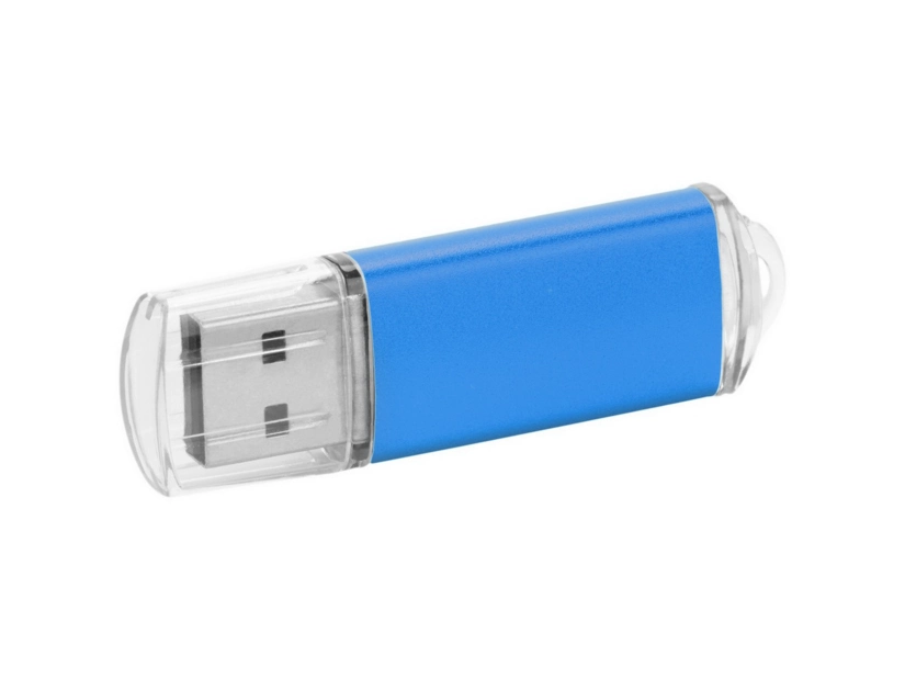 Pendrive metalowy niebieski z logo dla firm – solidny wybór