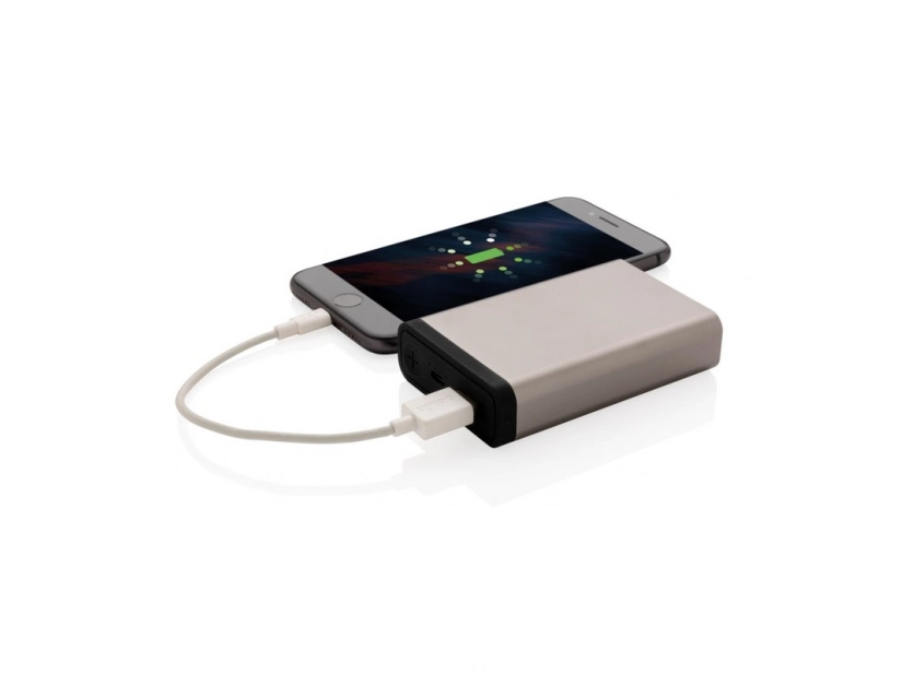 Power bank 10 000 mAh szary aluminium z grawerem logo