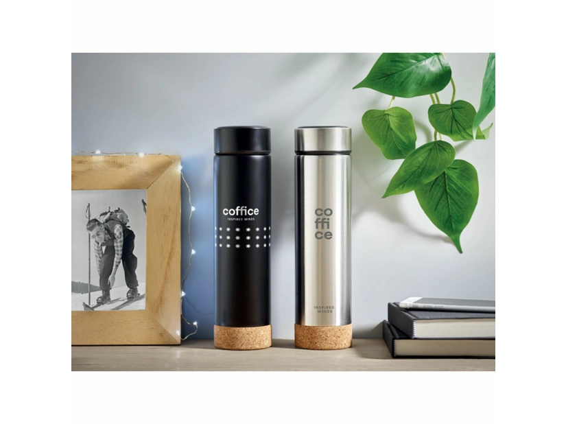 Termo Butelka 450 ml Pole cork, czarny kolor