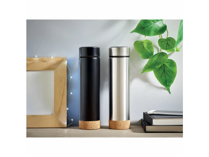 Termo Butelka 450 ml Pole cork, czarny kolor