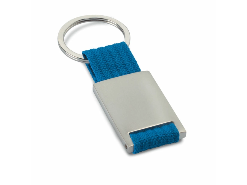 Prostokątny brelok metalowy, granatowy