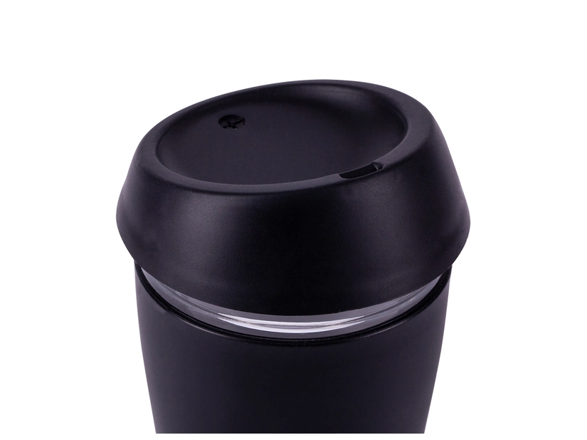Szklany kubek ekologiczny Stylish 350 ml, czarny 