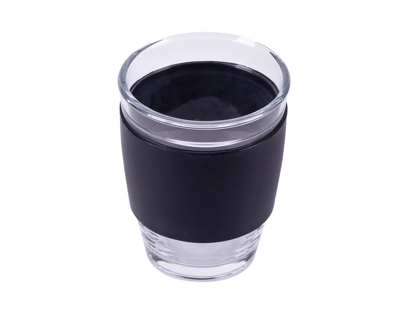 Szklany kubek ekologiczny Stylish 350 ml, czarny 