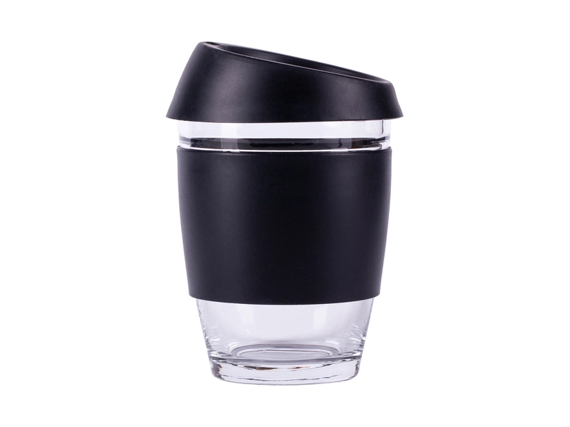 Szklany kubek ekologiczny Stylish 350 ml, czarny 