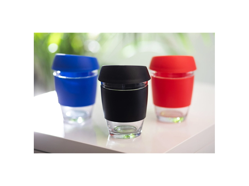 Szklany kubek ekologiczny Stylish 350 ml, czarny 