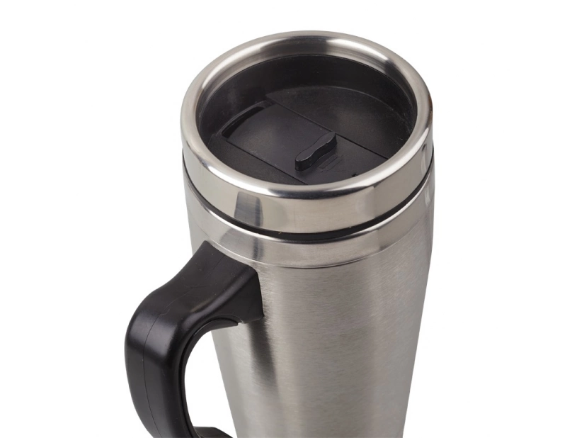 Kubek termiczny z własnym logo, 380 ml, srebrny 