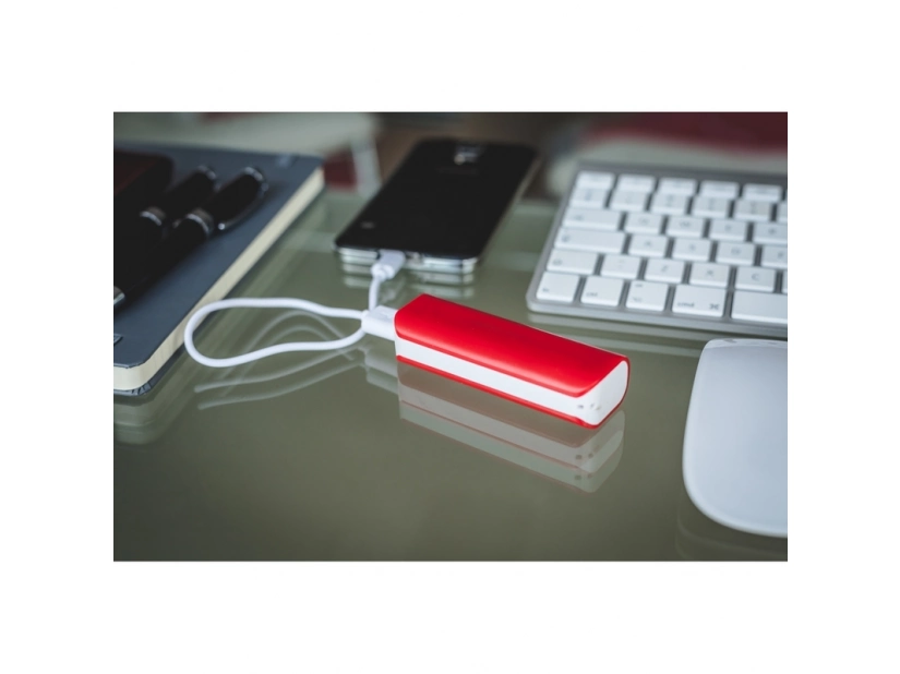 Power bank 2200mAh, biały kolor obudowy idealny do nadruku reklamowego
