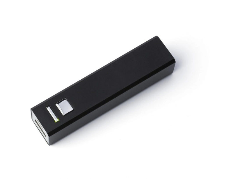 Powerbank czarny 2600 mAh z grawerem logo – aluminium