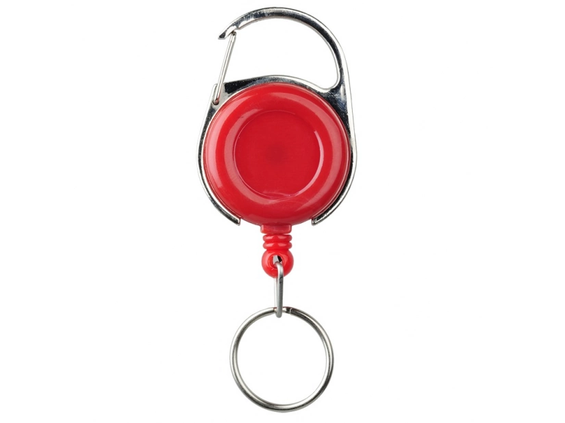 Ski-pass do identyfikatora z karabińczykiem, czerwony/srebrny 