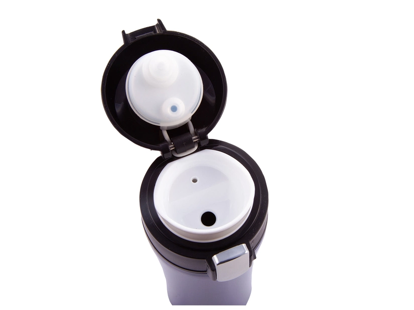 Kubek termiczny z ustnikiem,  Secure 400 ml niebieski z nadrukiem logo