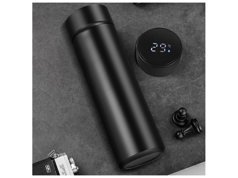 Kubek próżniowy z termometrem Falco 420ml, czarny