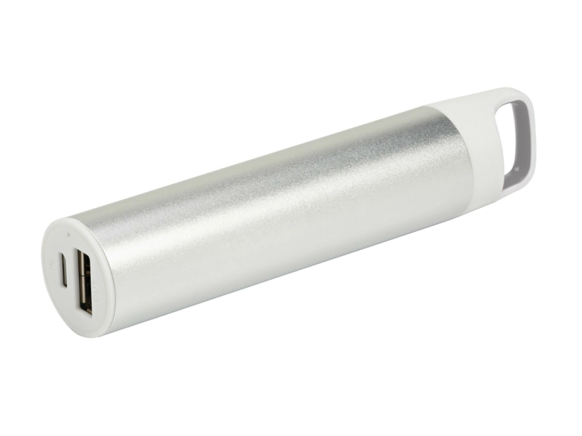 Power bank metalowy srebrny z grawerem logo