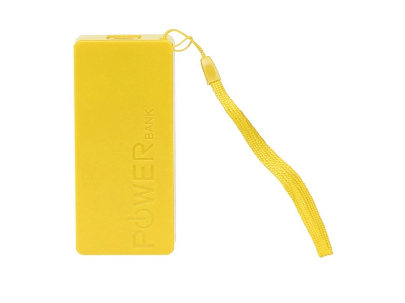 Żółty powerbank reklamowy ABS 4000 mAh z nadrukiem logo