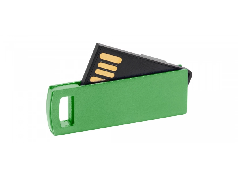 Zielony pendrive 64GB mini metalowy z logo dla firm