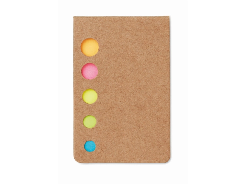Samoprzylepne karteczki w 5 kolorach w beżowej okładce