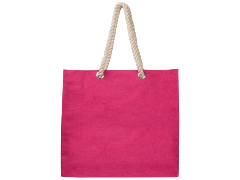 Torba z portfelikiem z juty, różowa