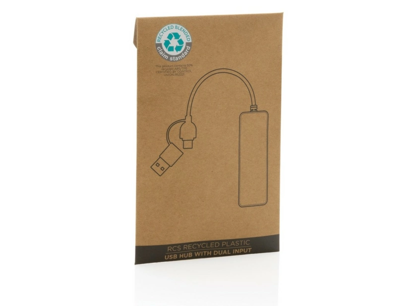 Hub USB 2.0 z USB C z plastiku z recyklingu