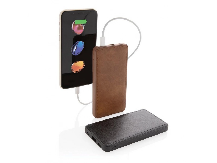 Elegancki power bank w obudowie ze skóry ekologicznej 