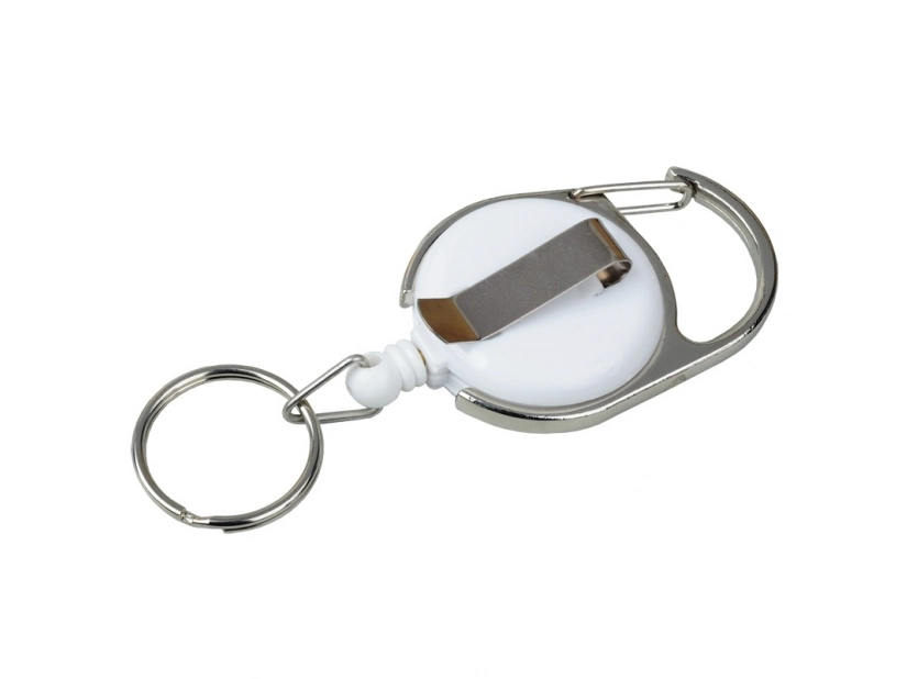Ski-pass do identyfikatora z karabińczykiem, biały/srebrny 