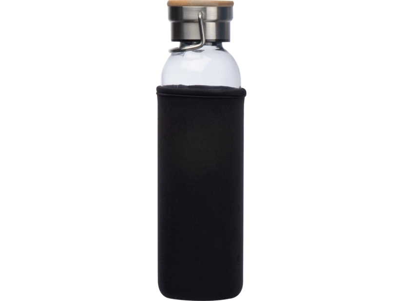 Szklana butelka z czarnym etui 600ml