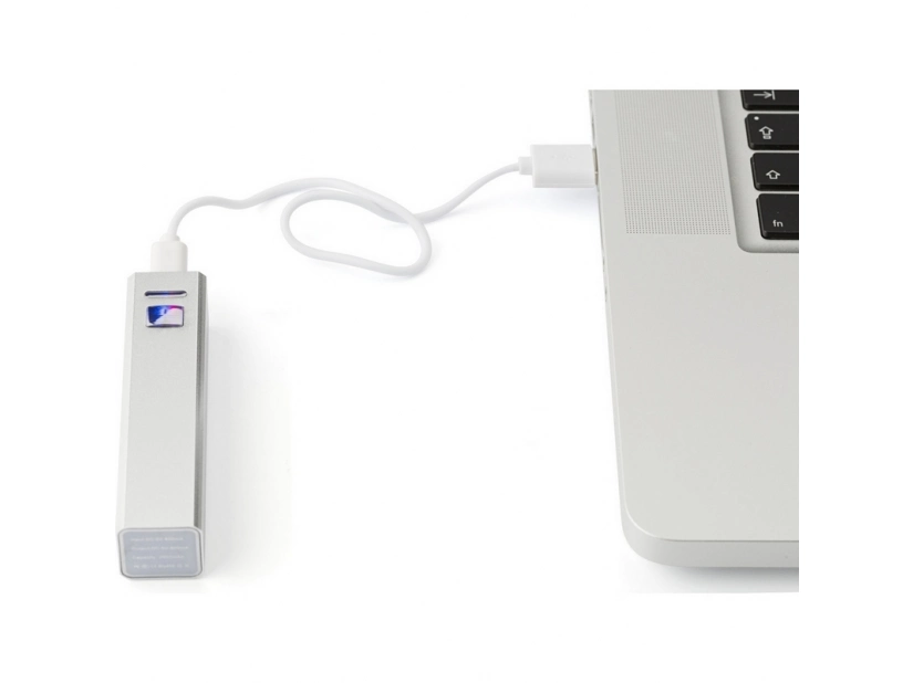 Czerwony powerbank metalowy 2600 mAh z grawerem logo