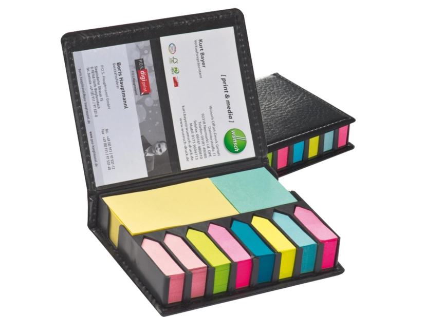 Karteczki samoprzylepne w etui z ekoskóry