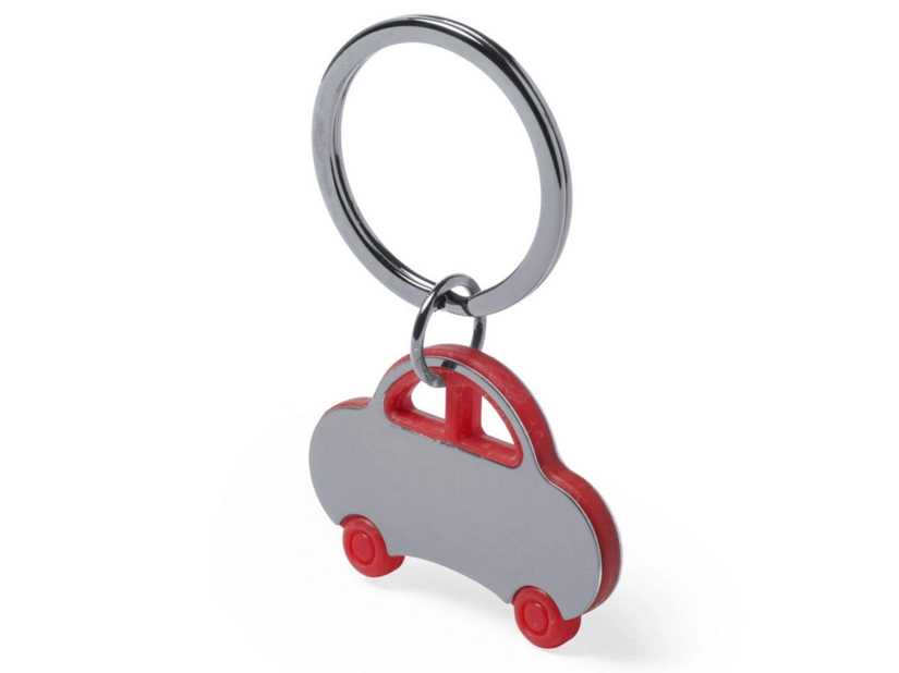 Czerwony brelok samochodzik ze stali z logo dla firm