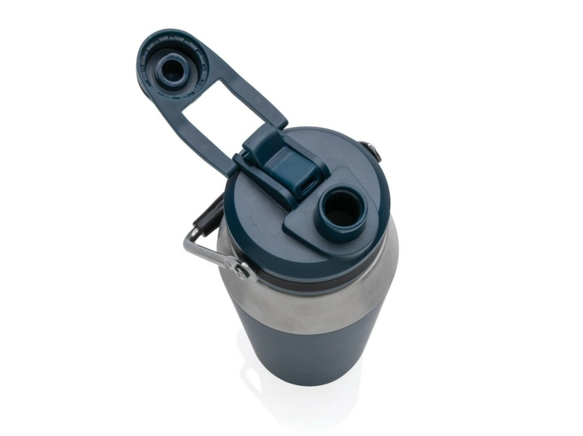 Termiczna butelka ze słomką, 1L, Niebieska