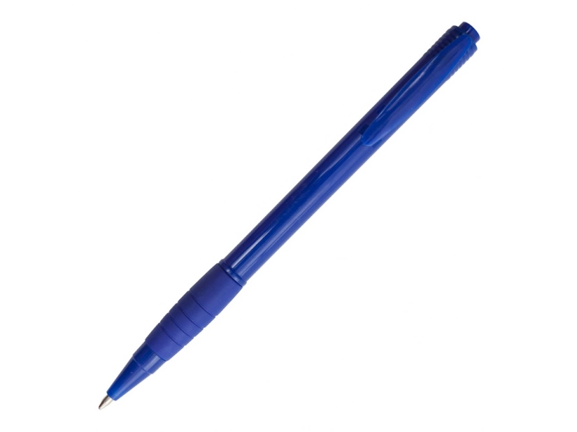 Długopis z nadrukiem logo, niebieski, plastikowy, gumka