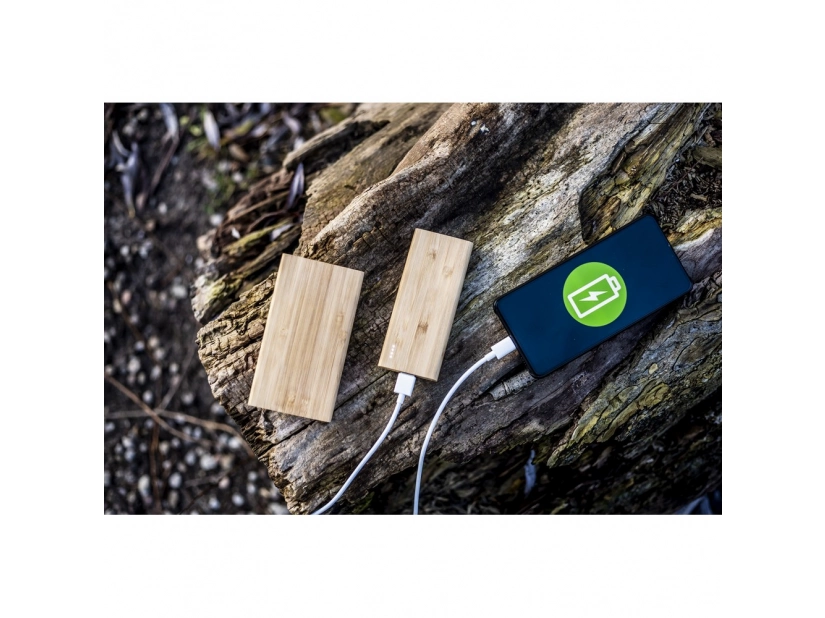 Bambusowy power bank, ekologiczny 8000mAh B'RIGHT