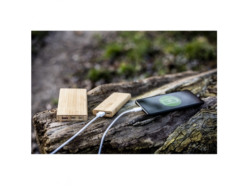 Bambusowy power bank, ekologiczny 8000mAh B'RIGHT