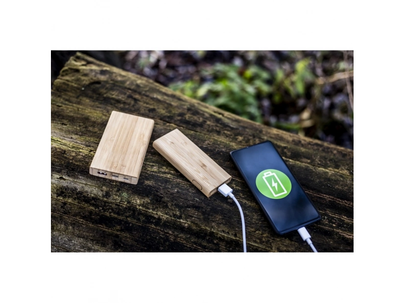 Bambusowy power bank, ekologiczny 8000mAh B'RIGHT