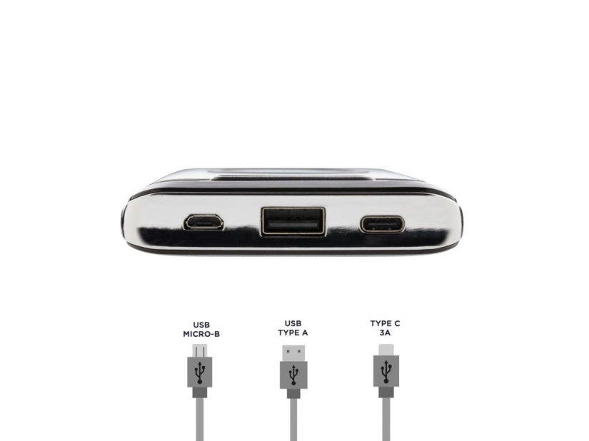 Bezprzewodowy power bank 10000 mAh do nadruku logo z cyfrowym indykatorem